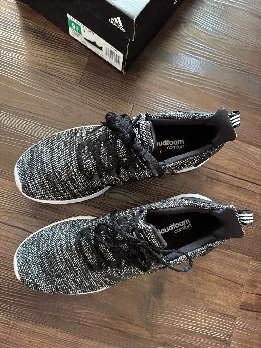 adidas Men’s Black/Gray Knit Running Sneakers